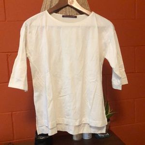 White T-shirt / top with 3/4 lengths sleeves